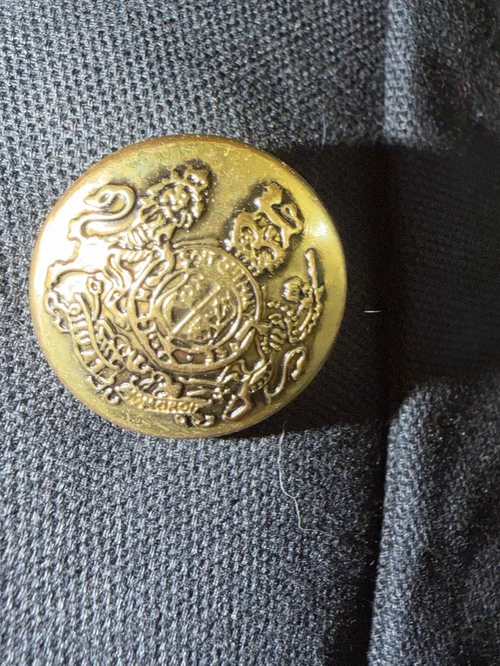 Banana Republic Factory Icon Women Blazer 12 Petite Navy Blue Gold Button 569851 - Picture 6 of 9